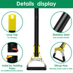 Stainless Steel Stirrup Garden Hoe with Long Handle Push Pull Weeding Tool for Garden Lawn Yard