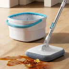 Portable Mop and Bucket Set with Automatic Dewatering, 2 Mopheads, 31x22x32 cm
