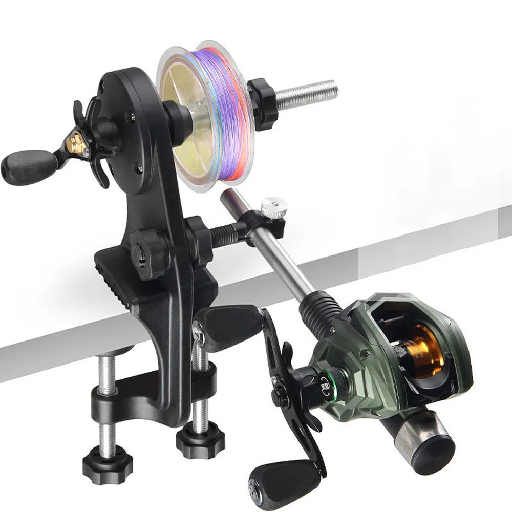 Fishing Line Spool Winder with Adjustable Clamp and 2+1 Bearings for Spinning and Baitcasting Reels
