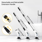 Cordless Electric Spin Cleaning Brush with Extendable Handle Rechargeable 7-in-1 Multi Surface Scrubber