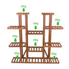 Wooden Multi-Tier Plant Shelf Stand Indoor Outdoor Flower Pot Display Rack