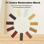 Wood Floor Repair Kit with Wax Applicator Markers and 11 Wax Blocks for Laminate and Hardwood Repair