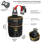 Heavy Duty Nylon Tool Waist Bag with Rotating Hook Multi Pocket Storage Pouch for Electrician Carpentry