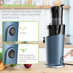 Portable Slow Masticating Juicer 200W with 78mm Wide Feed Chute for Fruit and Vegetable Juice