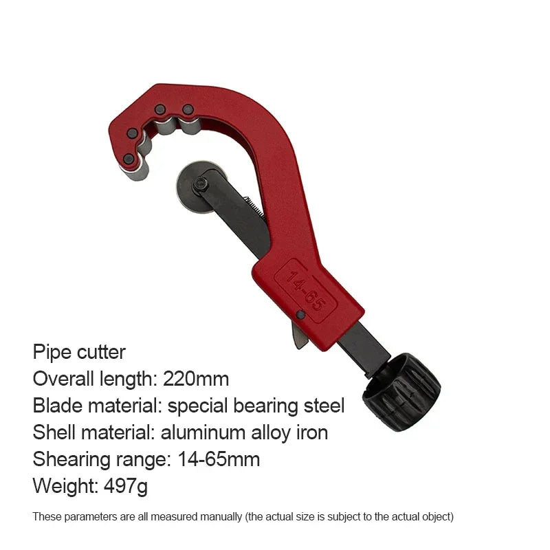 Adjustable Roller Pipe Cutter 110–200mm for PVC PP PE Copper Tubes Heavy Duty Tool