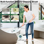 Electric Cleaning Brush 8-in-1 Cordless Rotatable Household Scrubber with Adjustable Handle