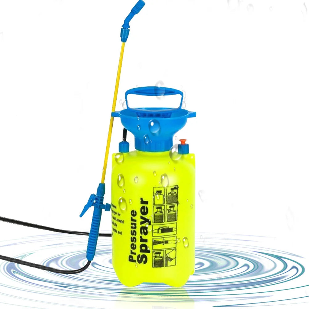 5L Portable Water Pressure Sprayer with Adjustable Strap and Dual Spray Nozzle for Gardening