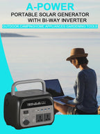 Portable 500W Backup Power Station with AC Outlets USB Ports and LED Display for Camping Travel