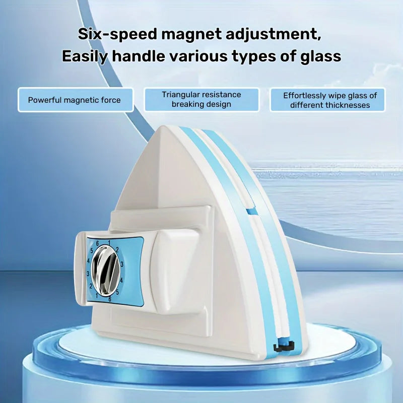 Adjustable Magnetic Double-Sided Window Cleaner with Anti-Fall Rope for High-Rise Windows