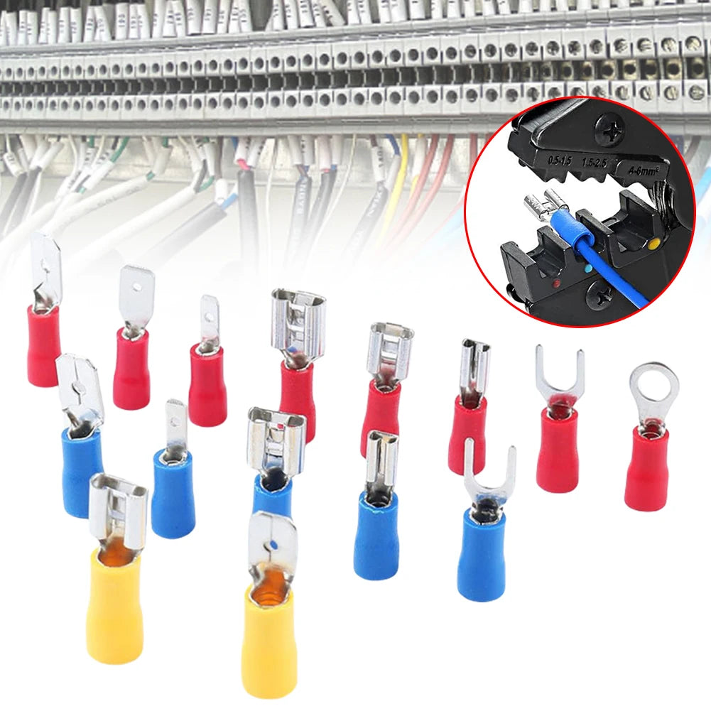 280pcs Cable Lugs Assortment Kit Wire Flat Female and Male Insulated Electric Wire Cable Connectors Crimp Terminals Set