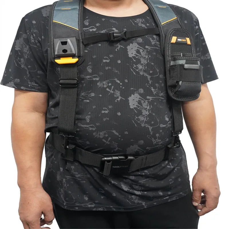 Heavy Duty 2-in-1 Tool Belt Set with Adjustable Suspenders Oxford Cloth Work Support System