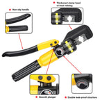 Heavy Duty Hydraulic Wire Crimper Plier 10T Manual Press Tool 4-70mm2 with 8 Crimping Dies