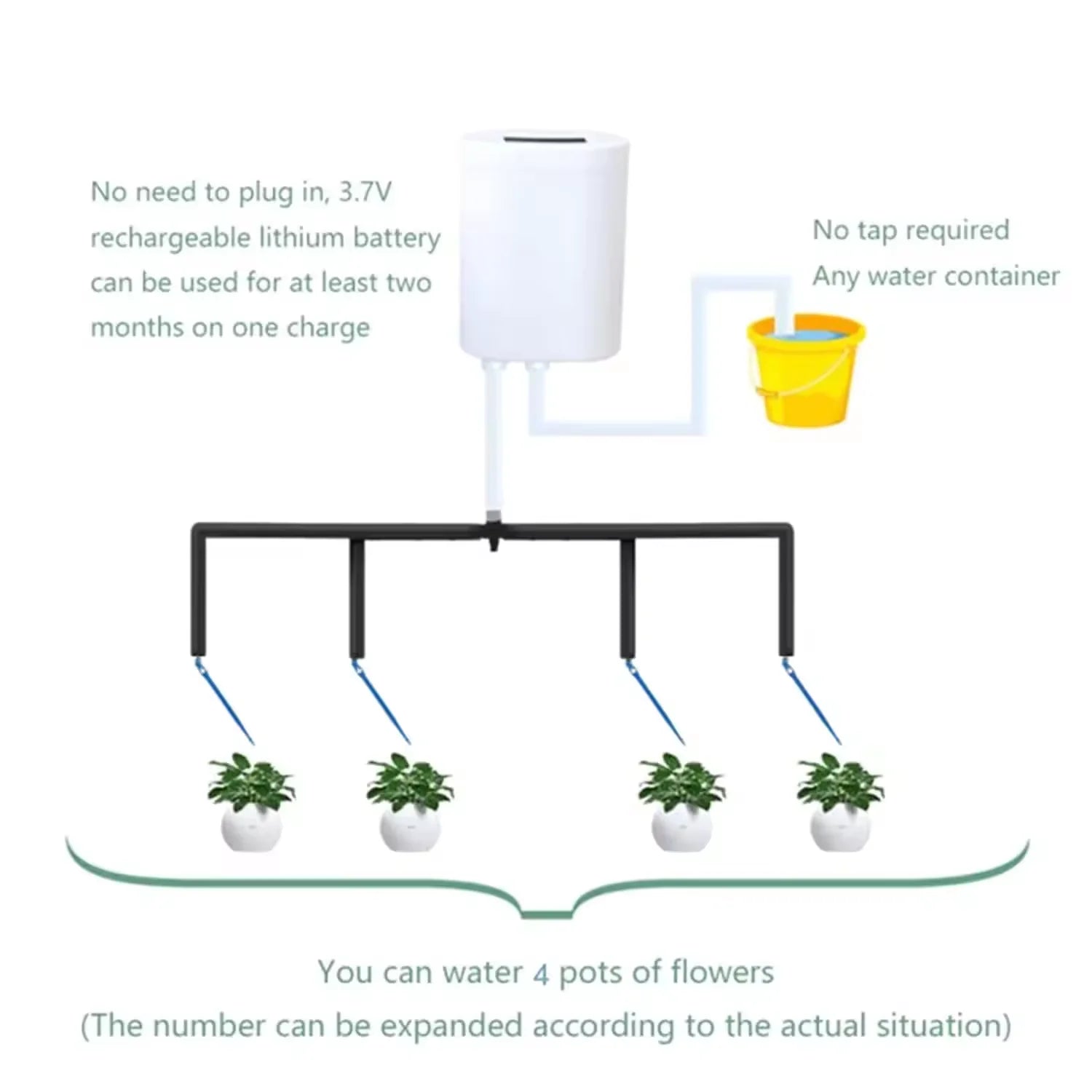 Portable Automatic Plant Watering Pump with Timer Drip Irrigation Kit for Indoor and Garden Plants