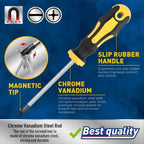 Heavy Duty Precision Screwdriver Set with Magnetic Bit Holder and Portable Carry Case