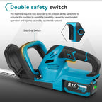 Cordless Electric Hedge Trimmer 51 cm Dual Blade Garden Shrub Cutter for 21 V Rechargeable Battery