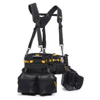 Heavy Duty Contractor Tool Belt Set 5 Piece Adjustable Waist Belt with Suspenders 36 Pocket Storage