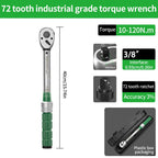 Torque Wrench 3/8 Inch Drive Adjustable 10-120Nm 72 Tooth Ratchet Precision Fastening Tool
