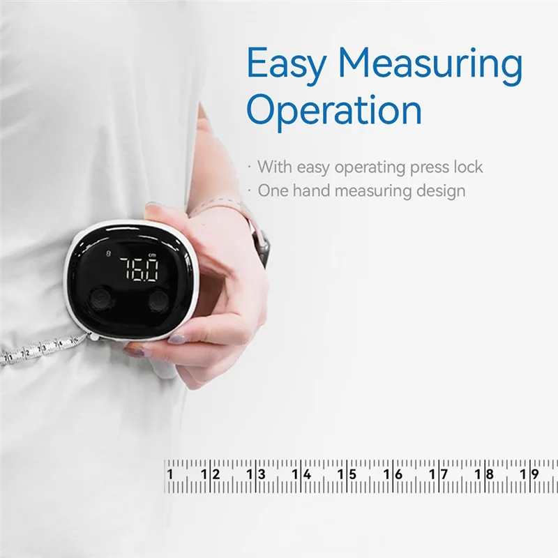 Smart Bluetooth Body Measuring Tape with LED Display, Rechargeable Digital Body Measurement Tool