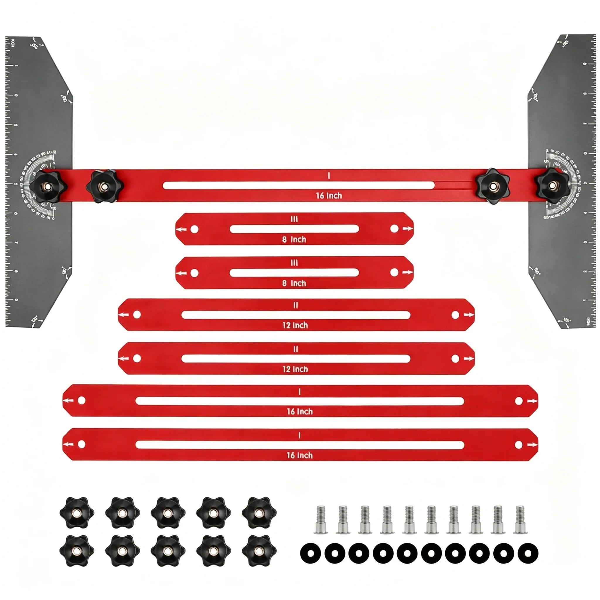 Adjustable Stair Tread Template Tool Aluminium Alloy Measuring Ruler Set with Extension Sliders