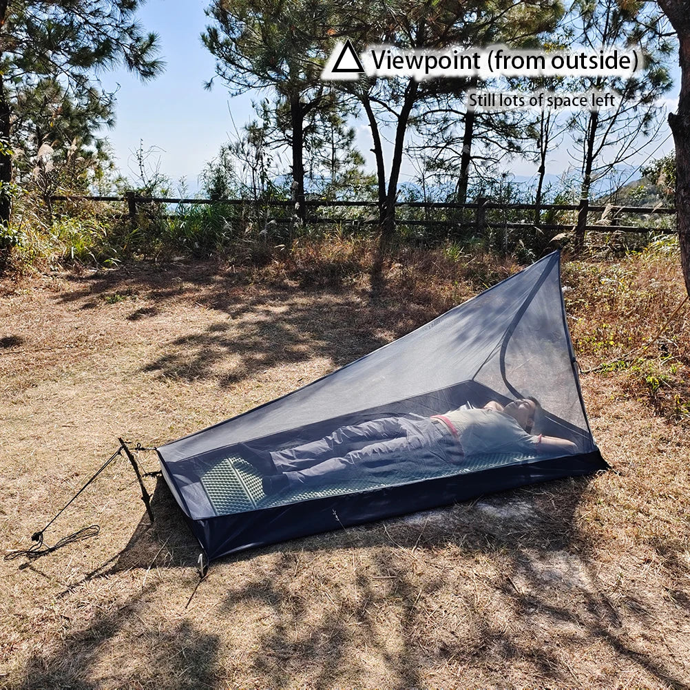 Single Person Mesh Bivy Tent Lightweight Poleless Camping and Hiking Shelter