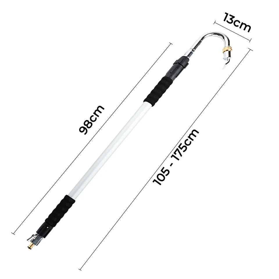 2-in-1 Telescopic Gutter and High Reach Cleaner with Adjustable Pole and Spray Nozzle