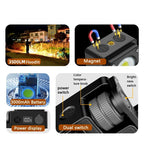 Portable Rechargeable LED Keychain Flashlight with COB Work Light and Stepless Dimming
