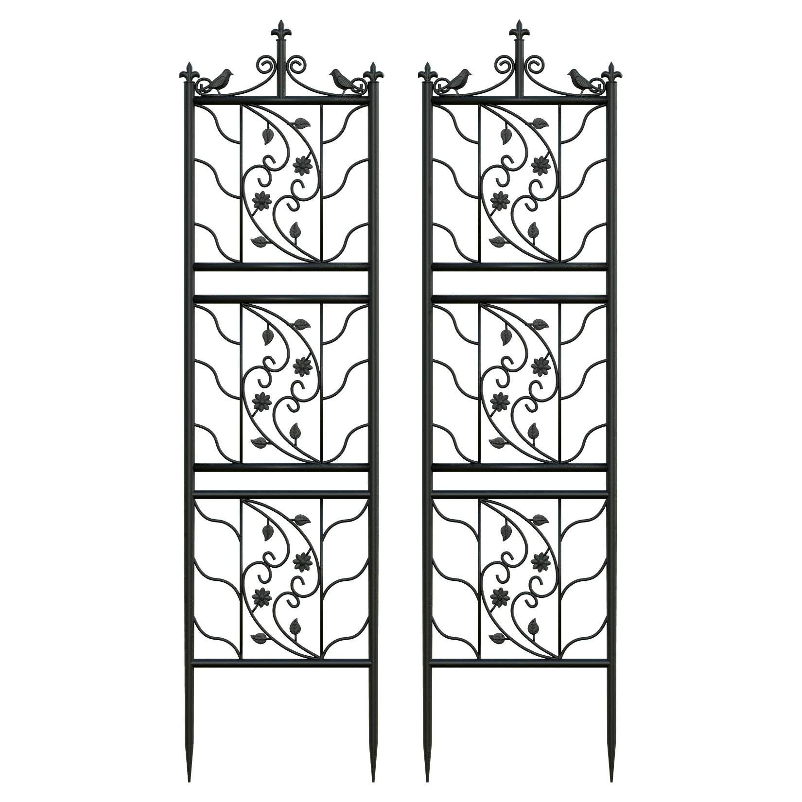 Metal Garden Trellis Plant Climbing Support Fence Panels for Vegetables Flowers and Vines (2 Pack)