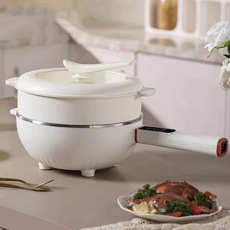 Electric Hot Pot 4.5L 1350W Non-Stick Multi-Function Cooking Pot with Steamer 220-240V