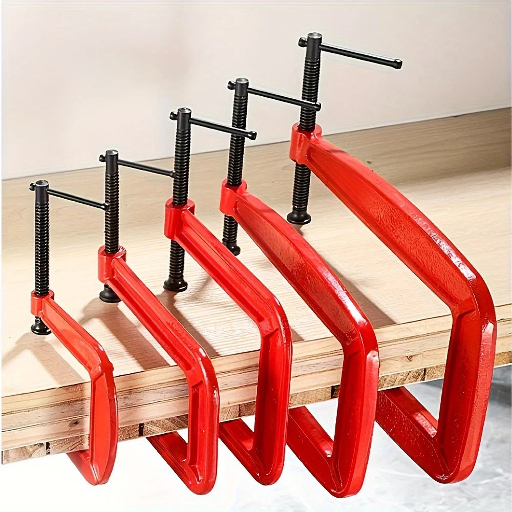 Industrial Strength 4 Inch Deep Reach G Clamp Steel C Clamp for Woodworking Fabrication and Repairs