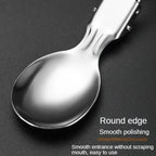 Portable 3-Piece Stainless Steel Camping Cutlery Set with Storage Box Foldable Outdoor Tableware