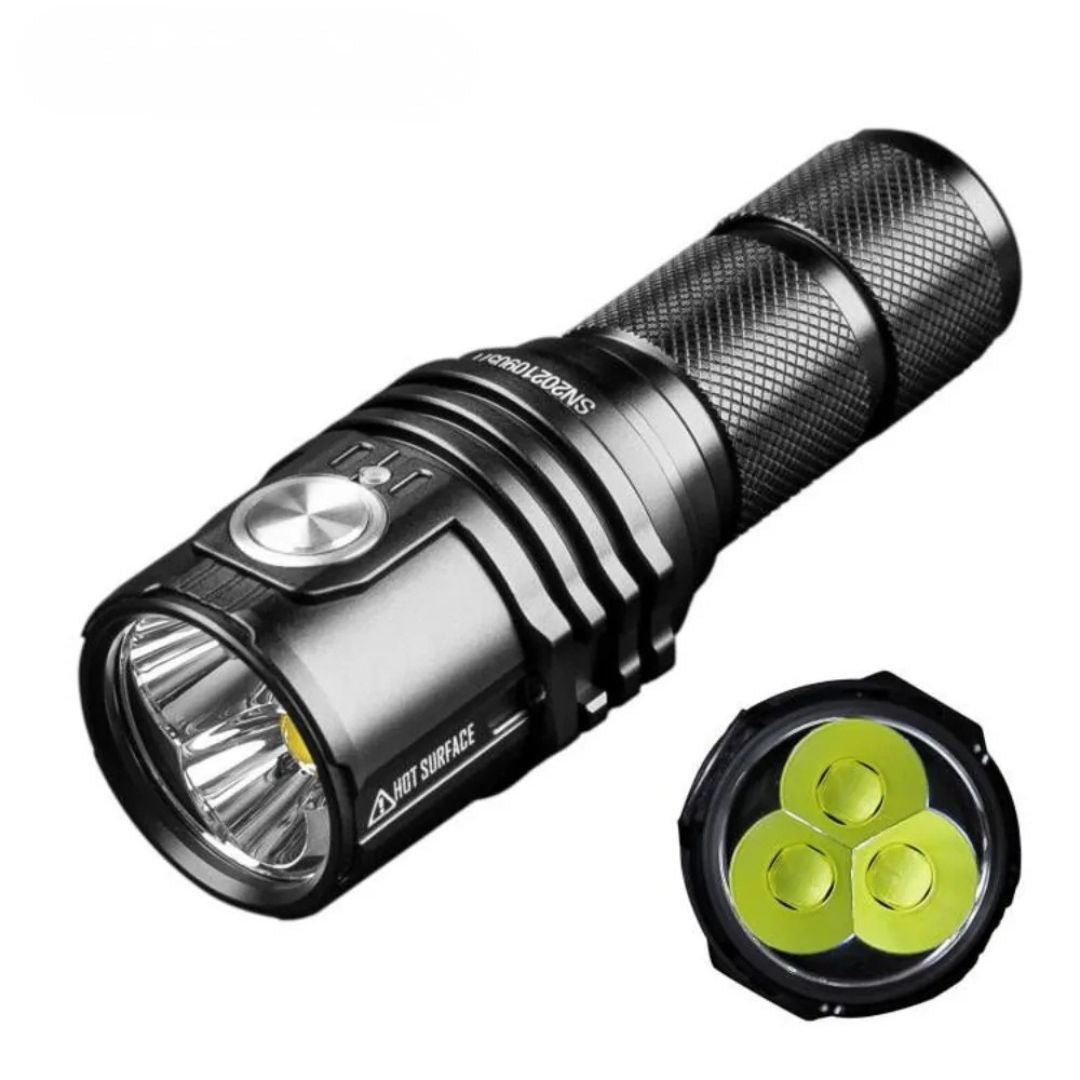 LED Flashlight Rechargeable 13000 Lumens Waterproof Torch with 21700 Battery and Type C Charging