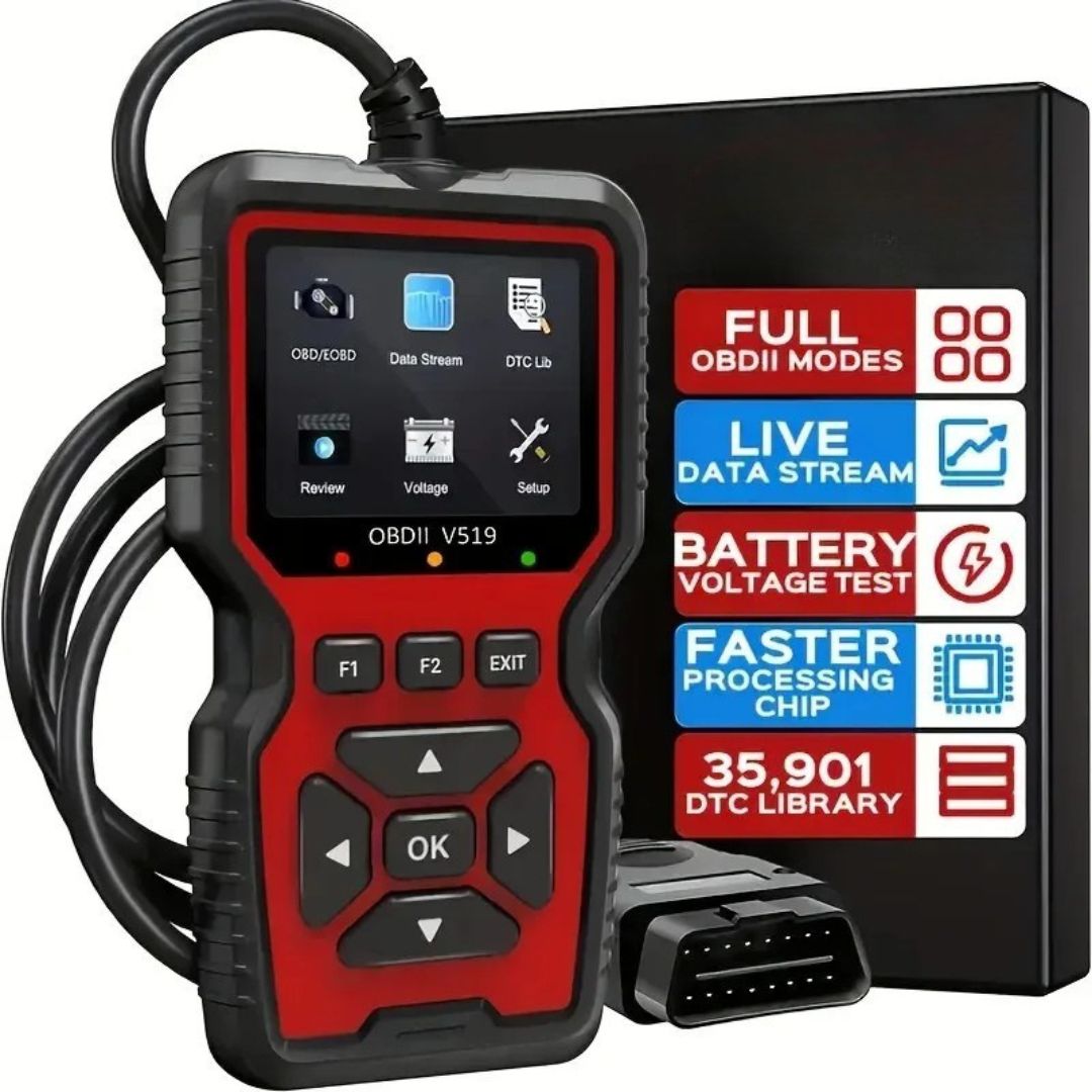 Portable OBD2 Code Reader with Live Data Display USB Powered Car Diagnostic Tool