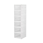 Foldable Shoe Storage Box 6 Layer Stackable Transparent Shoe Organizer Cabinet