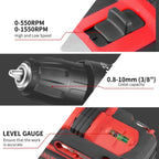 500W Cordless Hammer Impact Drill Kit with 2 Batteries and 24-Piece Accessory Set