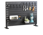 Desktop Pegboard Organizer Kit with 2 Display Panels, 10 Hooks and 2 Storage Trays for Home Office Storage