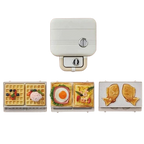 Sandwich Press 750W Non-Stick Double Plate Breakfast Maker with Timer for 4 Slice Sandwiches