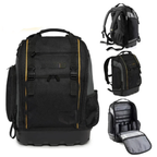Heavy Duty Tool Backpack with Rugged Base 31 Pocket Tool Organizer Bag for Electricians Technicians