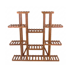 11 Tier Wood Plant Stand Carbonized High Widen Pot Display Shelf Holder Flower Shop Office Garden Indoor Outdoor Decor
