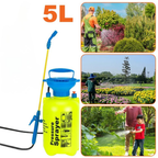 5L Portable Water Pressure Sprayer with Adjustable Strap and Dual Spray Nozzle for Gardening