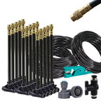 Outdoor Garden Misting System Kit 15m Adjustable Spray Nozzles Irrigation Set