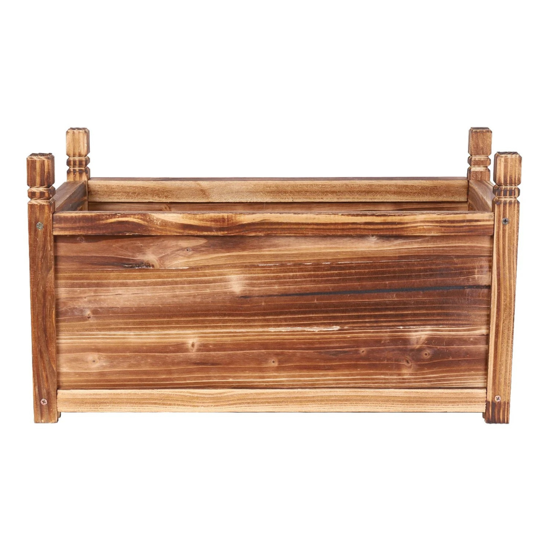 Wood Planter Box Outdoor Raised Garden Planter Bed for Flowers Vegetables