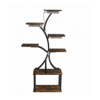 Plant Stand 7 Tier LED Grow Light Rack Wooden Metal Flower Display Shelf for Indoor Plants