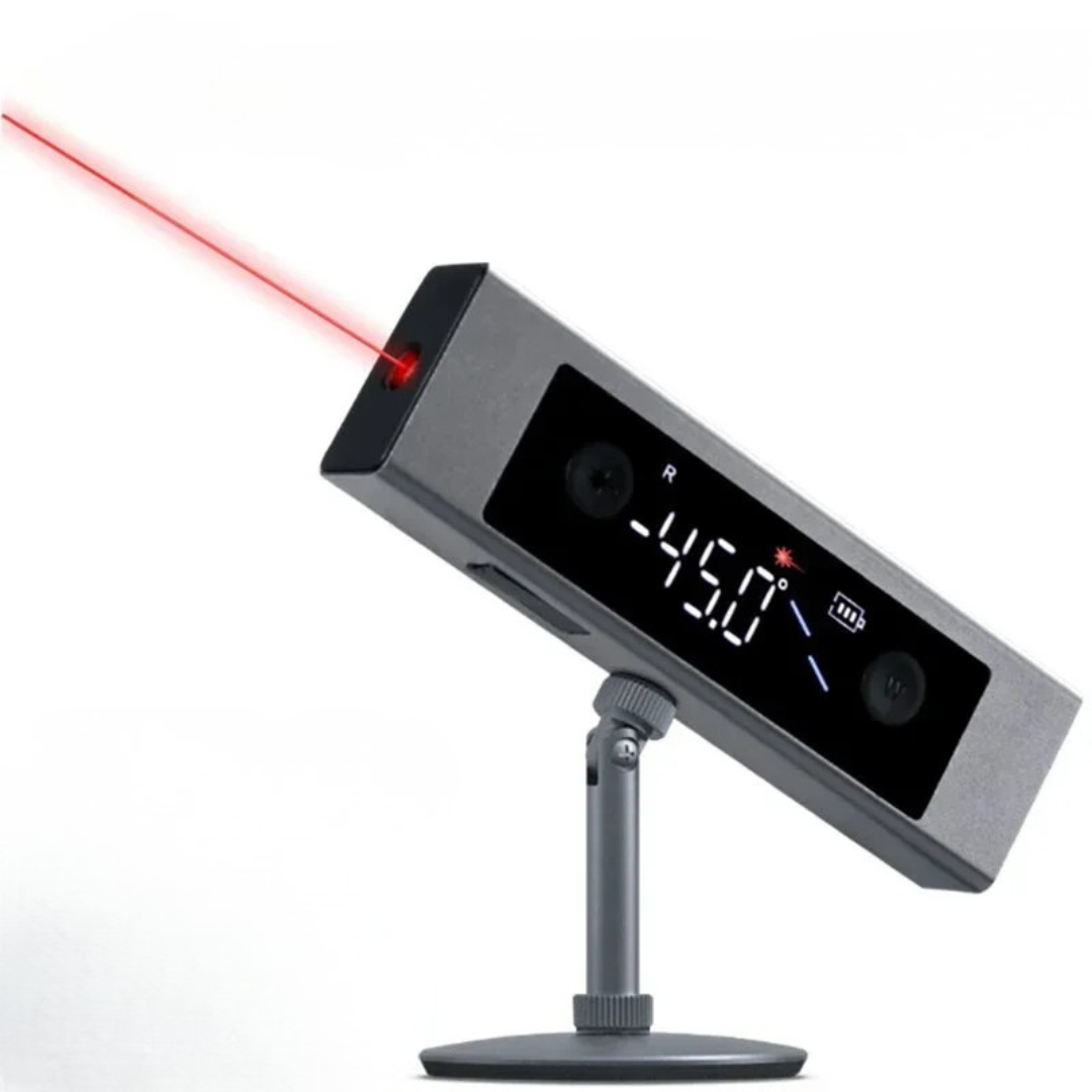 Digital Laser Angle Meter with Dual Line Projection and Magnetic Base for Construction and DIY