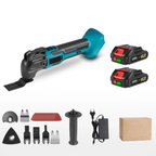 Cordless Oscillating Multi Tool 600W Variable Speed Cutter Trimmer Kit with 22 Accessories and Batteries