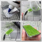 Static Grass Flocking Applicator Kit with Planting Template and Grass Sample for Model Scenery