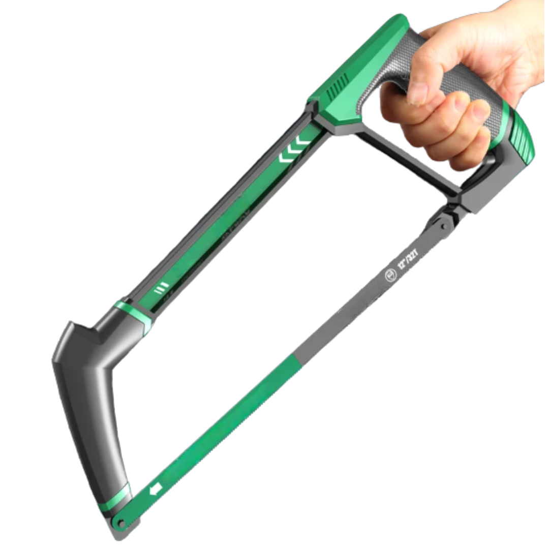 Hacksaw Frame Hand Saw 12 Inch Heavy Duty Portable Cutting Tool with 10 Replacement Blades