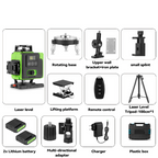 Rechargeable 16 Line Laser Level with APP Remote, Power Display and Adjustable Tripod