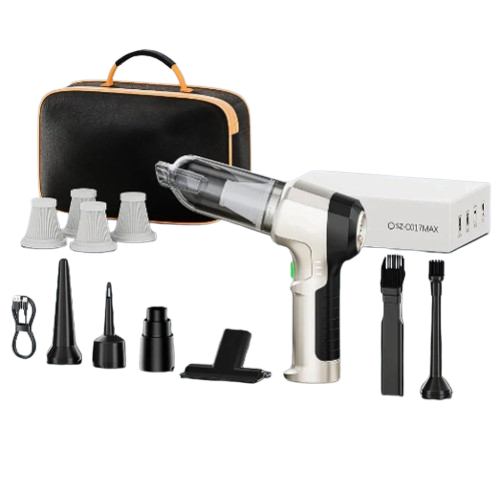 Cordless Handheld Car Vacuum Cleaner Rechargeable Portable 3-in-1 Vacuum Blower Inflator with HEPA Filter